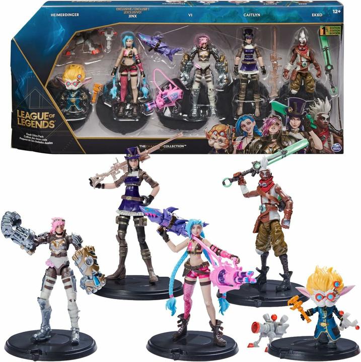 Produktbild Spin Master League of Legends Actionfiguren (Vi, Caitlyn, Ekko, Heimerdinger und exklusiver Jinx)