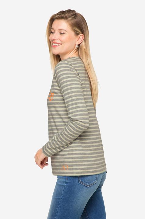 Produktbild Laurasøn Ringelshirt, Regular Fit, Statement Print, Rundhals, Langarm, OEKO-TEX (L)