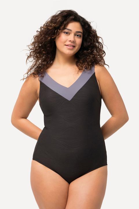 Actual product image Ulla Popken Textured Zebra One Piece Swimsuit (42)