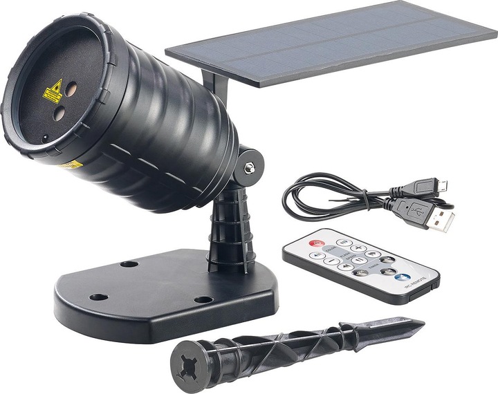 Actual product image Lunartec Solar laser projector with star rain light effect (IP65)