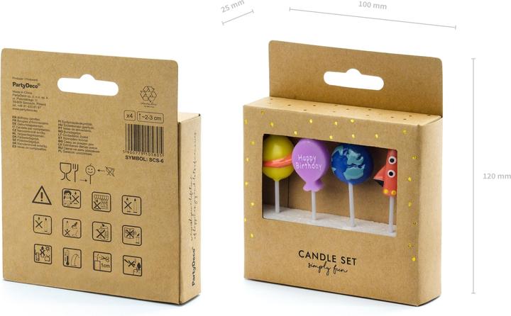Actual product image Partydeco Space candles (4 pieces) (4 pcs.)