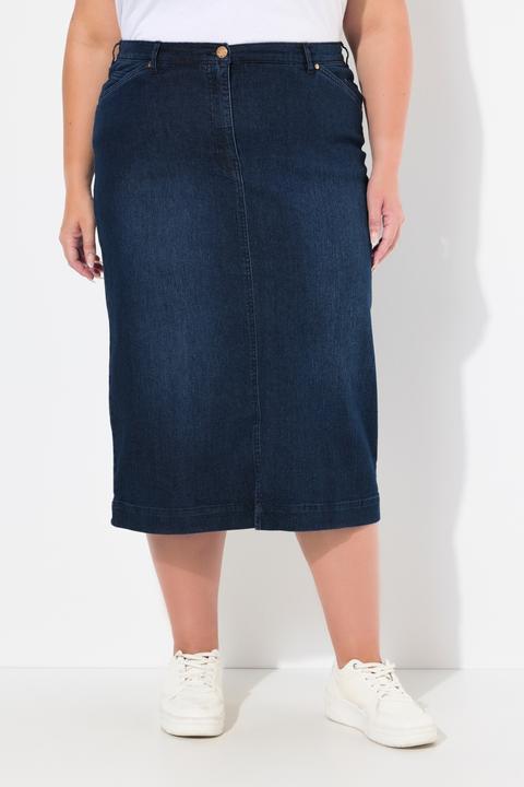Produktbild Ulla Popken Jeansrock, Stretch, 5-Pocket-Schnitt, Schlitz vorne (62)