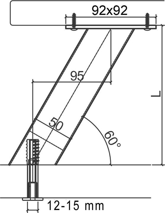 Image du produit Meyer Consoles de bar pour panneaux de bois et de pierre, rondes, ø 50 mm, droites ou inclinées 30/60 (1 pcs)