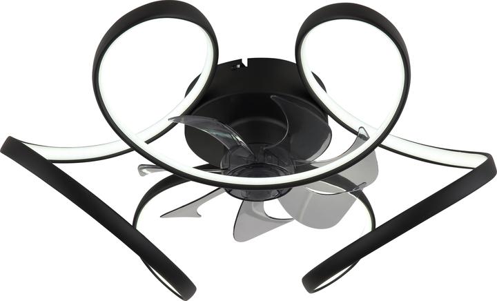 Produktbild Globo Deckenventilator Leonhard schwarz LED (54 dB)