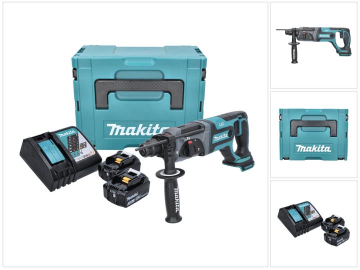 Produktbild Makita DHR 241 RFJ Akku Bohrhammer 18 V 2,0 J SDS plus + 2x Akku 3,0 Ah + Ladegerät + Makpac (Akkubetrieb)
