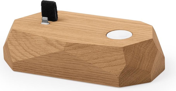 Produktbild Oakywood Combo Dock - Dockingstation aus Holz - zum Aufladen von iPhone und Apple Watch - Eiche -
