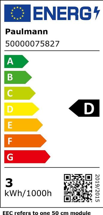 Energy Label Paulmann Pro Strip Silver P75 (Warm white, 500 cm, Indoor)