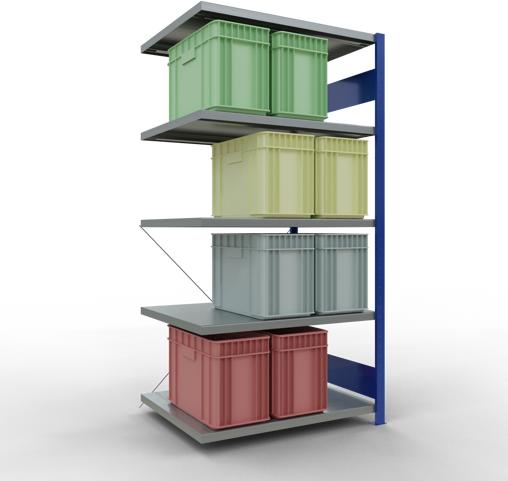 Produktbild Schulte Lagertechnik Stecksystem Anbauregal MULTIplus250 mit Kreuzstrebe