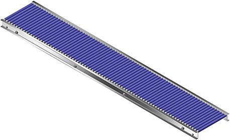 Gura Small roller conveyor, aluminium frame with plastic rollers