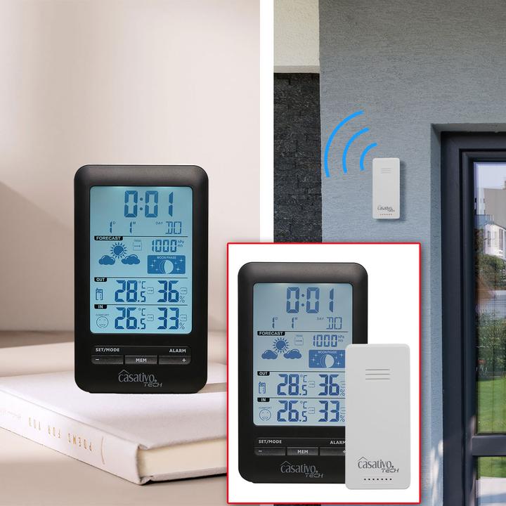 Produktbild Casativo Funk-Wetterstation mit Aussensensor, Barometer & Wettertrend