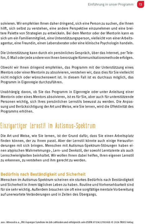 Produktbild Mit Asperger-Syndrom im Job zufrieden und erfolgreich sein (Deutsch, Michelle Garnett, Tony Attwood, 2024)