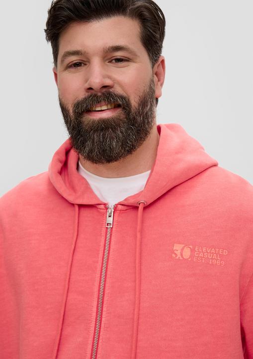 Produktbild s.Oliver Sweatshirt Jacke Sweatshirtjacke mit Garment Dye und Kapuze (4XL)
