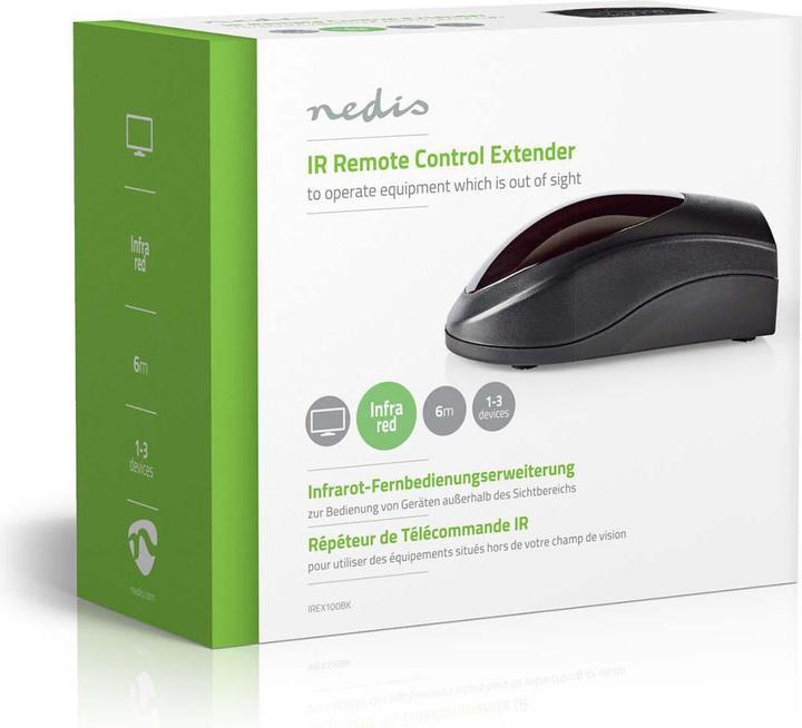 Produktbild Nedis IR-Fernbedienung Erweiterung Signalreichweite: 6.0 m 3 Geräte ABS Schwarz (Fernbedienung)