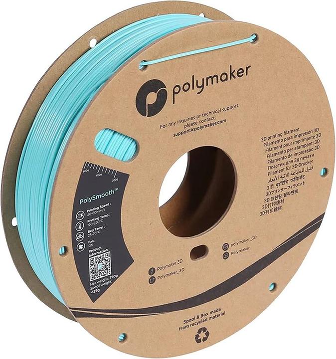 Image du produit Polymaker PJ01010 Filament PolySmooth polissable 1.75 mm 750 g Turquoise 1 pc. (PVB, 1.75 mm, 750 g)