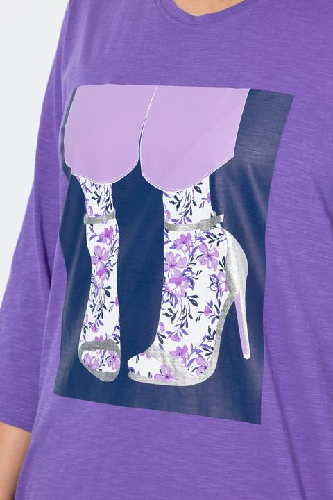 Immagine prodotto Ulla Popken Maglia classica con scarpe, scollo a girocollo e maniche a 3/4 (42, 44)