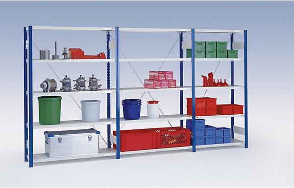 Actual product image eurokraft pro Storage boltless rack, shelf upright blue