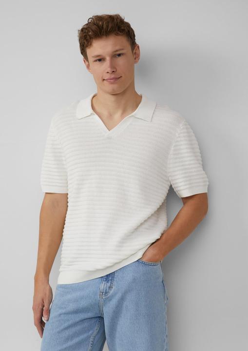 Produktbild S.Oliver Polo-Shirt Strickpolo mit offenem Kragen und Struktur (XXL)