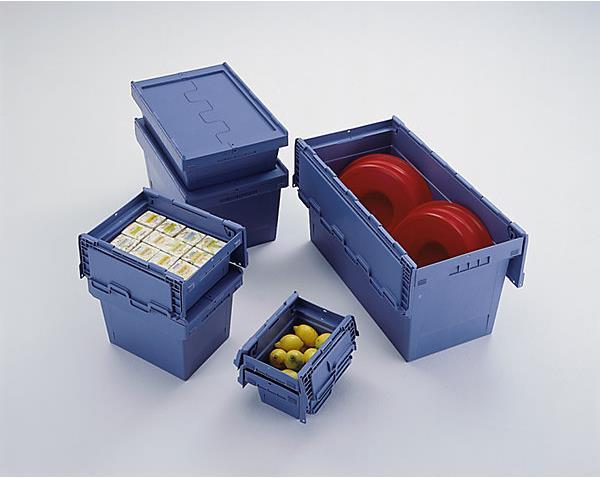 Actual product image kaiserkraft Reusable stacking container with hinged lid