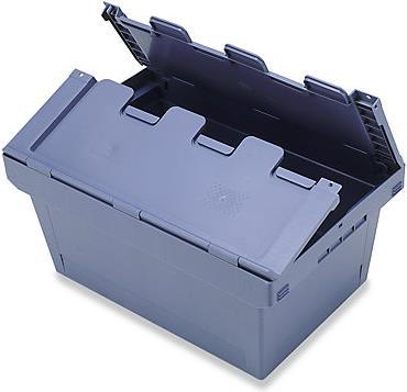 Actual product image kaiserkraft Reusable stacking container with hinged lid