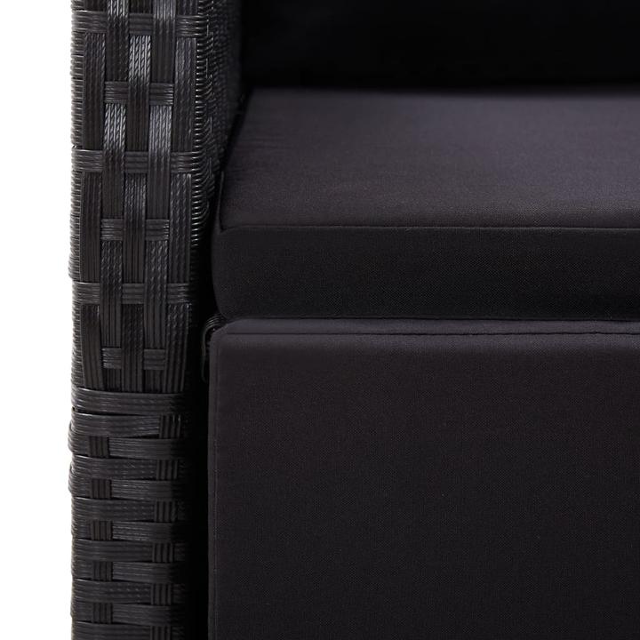 Produktbild vidaXL Gartenmöbel Essgruppe Gartengarnitur Sitzgruppe 9tlg. Schwarz Poly Rattan