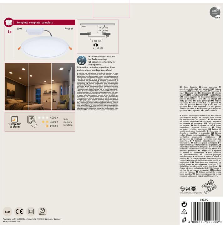 Produktbild Paulmann Einbaupanel Areo VariFit (1500 lm)