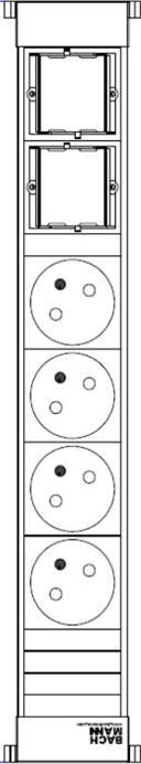 Actual product image Bachmann BACH socket strip (4x, CEE 7/3, CEE 7/5)
