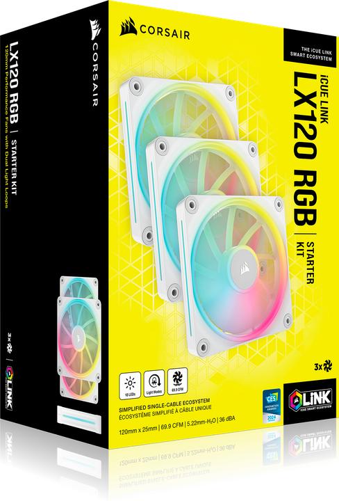 Image du produit Corsair iCUE LINK LX120 RGB (120 mm, 3x)