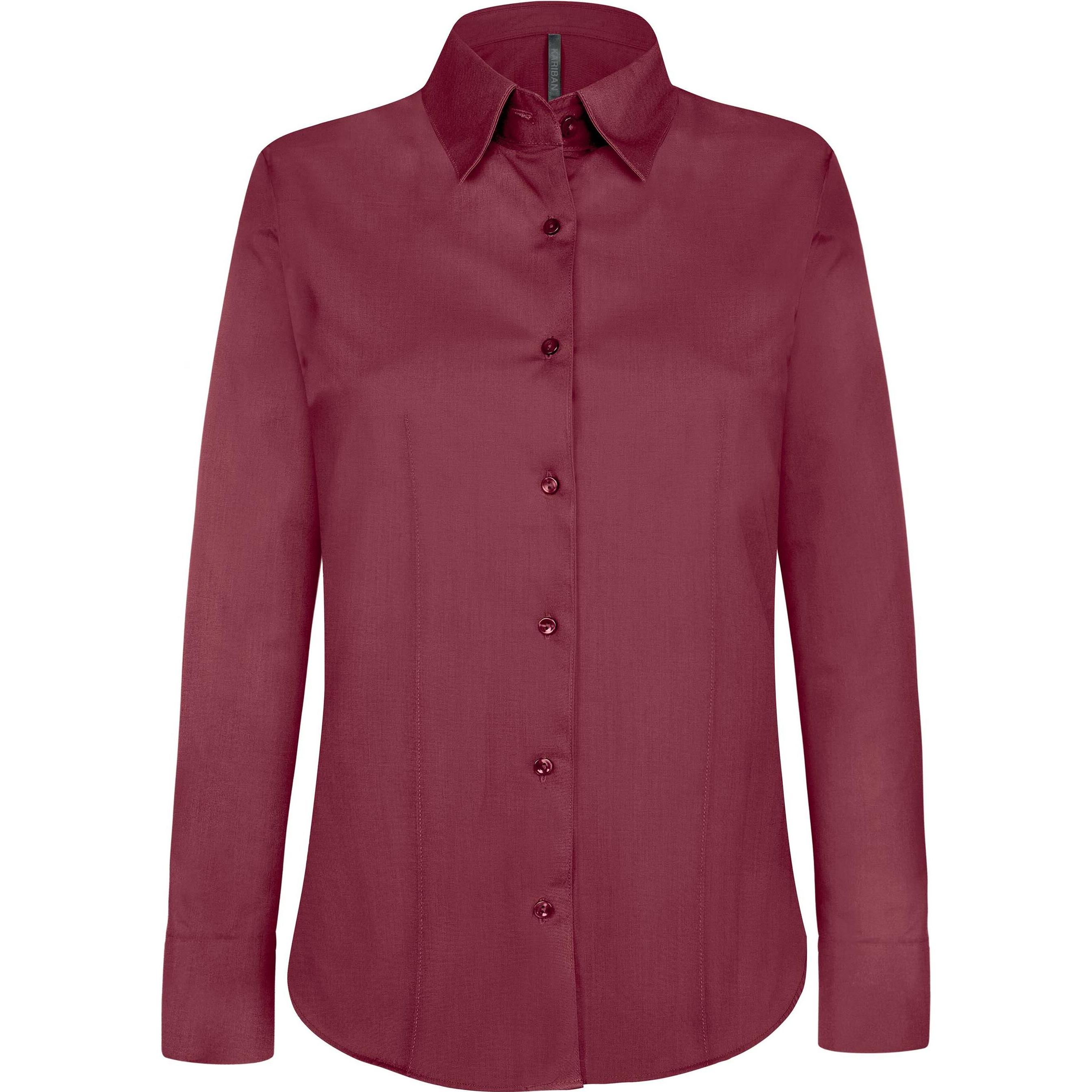 Kariban, Damen, Hemd, Hemd Frau lange Ärmel Baumwolle, Grau, (XS)