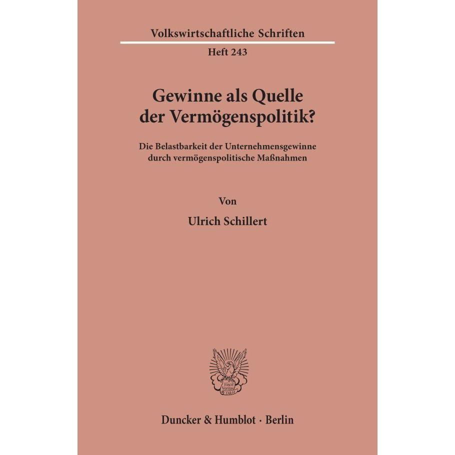 Gewinne als Quelle der Vermögenspolitik?, Fachbücher