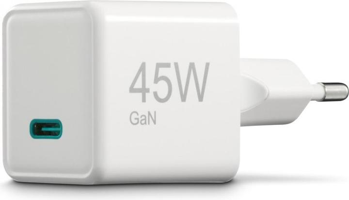 Image du produit Hama Chargeur rapide, USB-C, PD/QC/GaN, super-mini-chargeur, 45 W, blanc (45 W, 1 portion)
