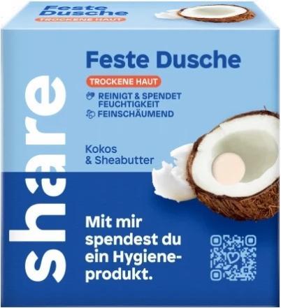 Image du produit Share Partager le gel douche en cube - Noix de coco et beurre de karité, 60 g