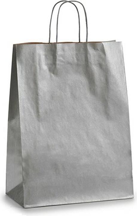 Produktbild Pincello Papiertaschen Silberfarben (32 X 12 X 50 cm) (25 Stück) (Geschenktüte, 25 x)
