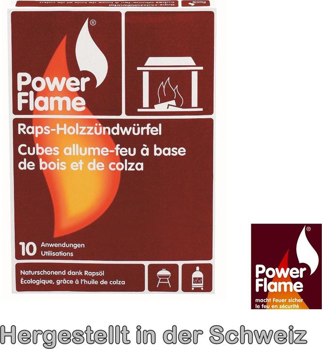 Actual product image Power Flame Rape wood fire cubes