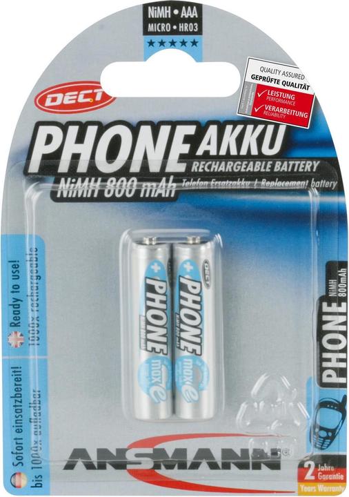 Produktbild Ansmann AAA (2 Stk., AAA, 800 mAh)
