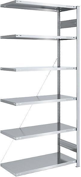 Actual product image eurokraft pro Boltless storage shelving, galvanised, lightweight design