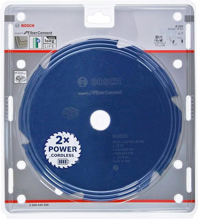Immagine prodotto Bosch Professional Zubehör Lama circolare Expert per fibrocemento, 250 x 2,2/1,6 x 30, 6 denti