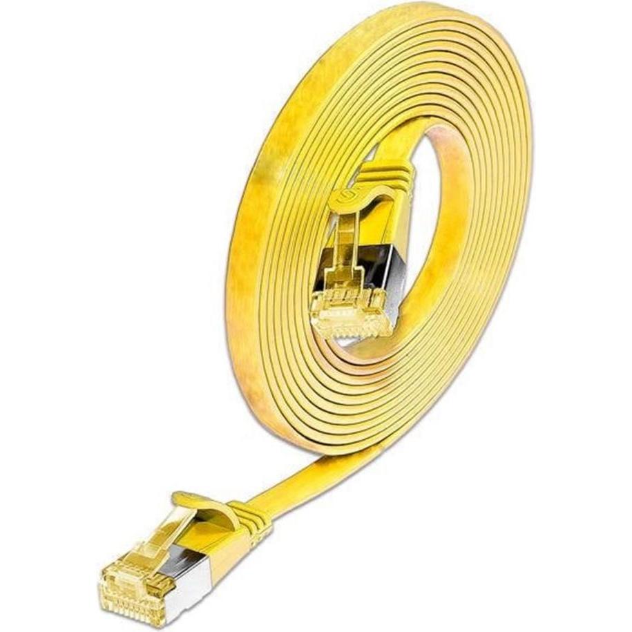 Wirewin Slim Patchkabel: U/FTP, 10cm, gelb (U/FTP, CAT6a, 0.10 m), Netzwerkkabel