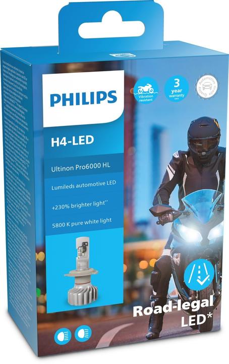 Actual product image Philips 11342U6000X1 LED Leuchtmittel Ultinon Pro6000 H4 19 W 12 V (H4)