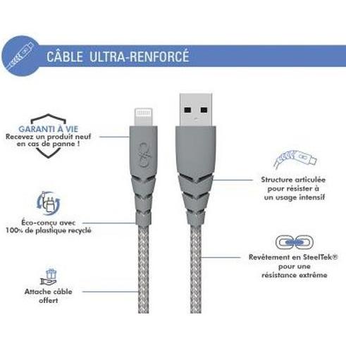 Thumbnail - Force Power USB-A/Lightning-Kabel (3 m, USB 3.2 Gen 1), USB Kabel