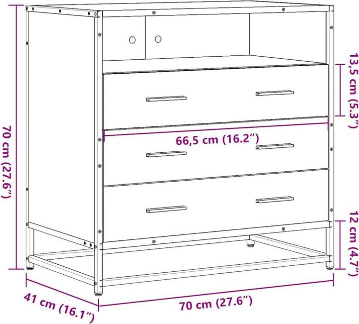 Image du produit vidaXL Schubladenschrank (70 x 41 x 70 cm)