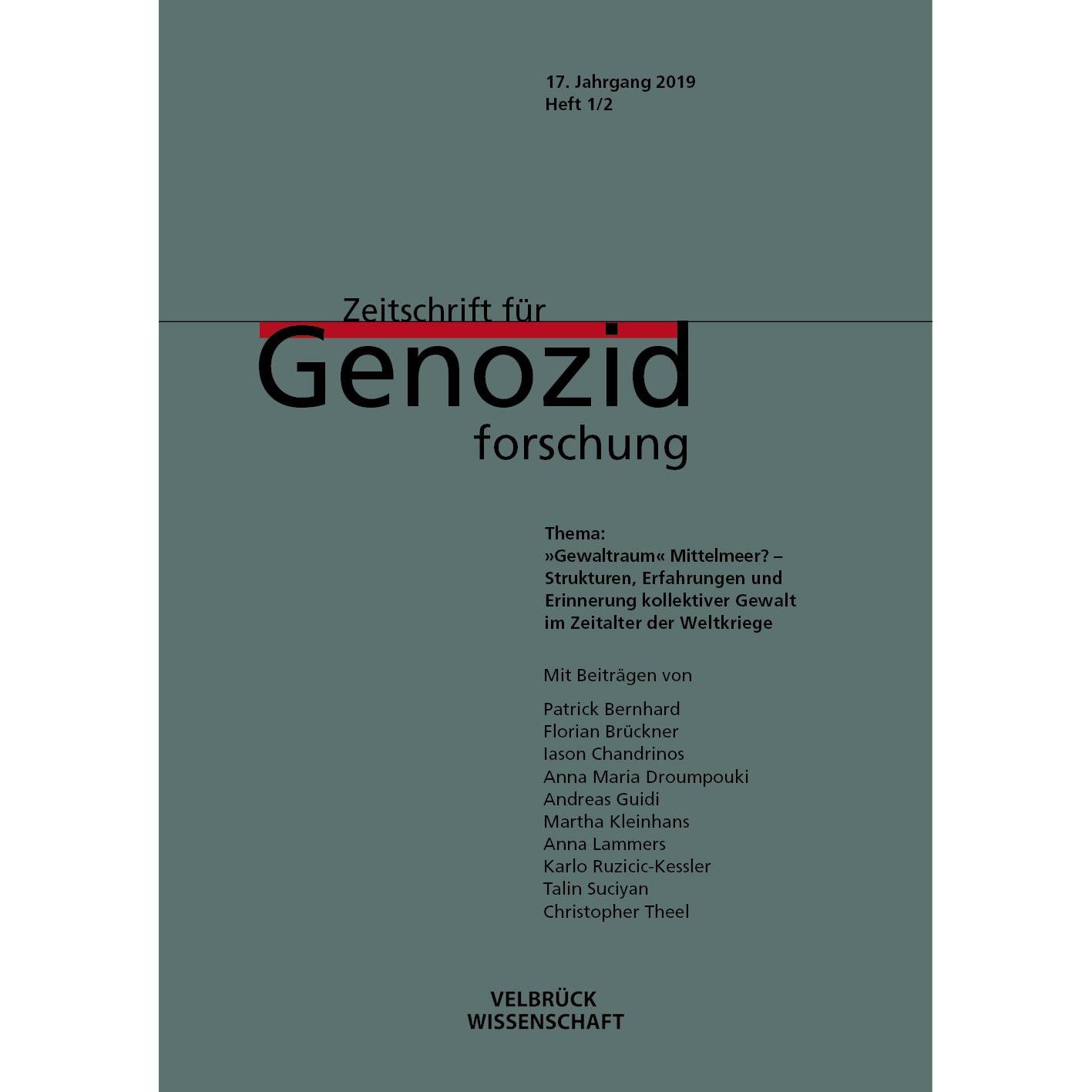 Thumbnail - Zeitschrift für Genozidforschung: Gewaltraum Mittelmeer?, Fachbücher von Kristin Platt, Medardus Brehl