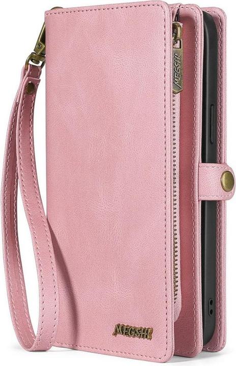 Actual product image Megshi Galaxy S21 FE - wallet case combi pink (Samsung Galaxy S21 FE)
