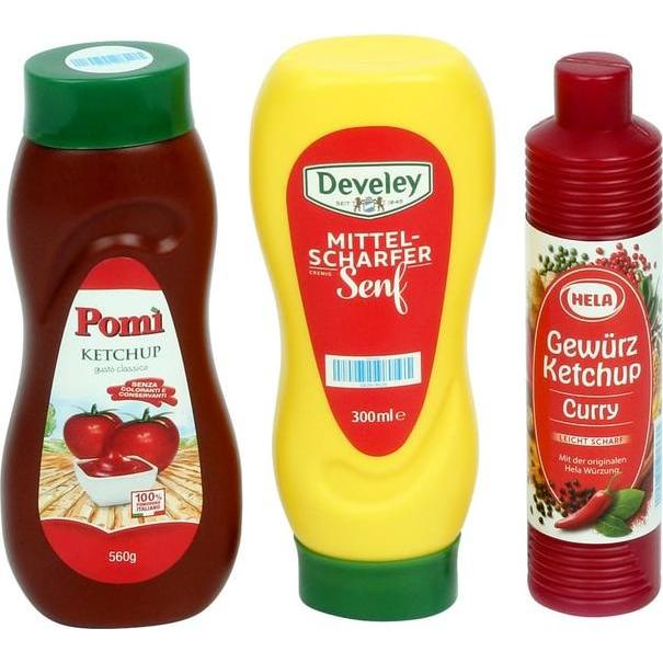 Tanner Kaufladenzubehör - Senf + Ketchup - 3er Set