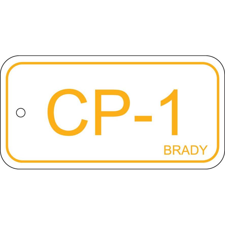 Brady B-7527, Polypropylen Schild, Energy Source Tag - Control Panel, 75 x 38mm, Gelb auf Weiss, Be (ENERGY TAG-CP-1-75X38MM-PP/25)