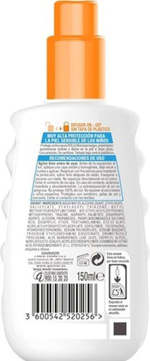 Actual product image Garnier Niños Sensitive Advanced Vapo SPF50 200ml (Sun spray, SPF 50+, 200 ml)