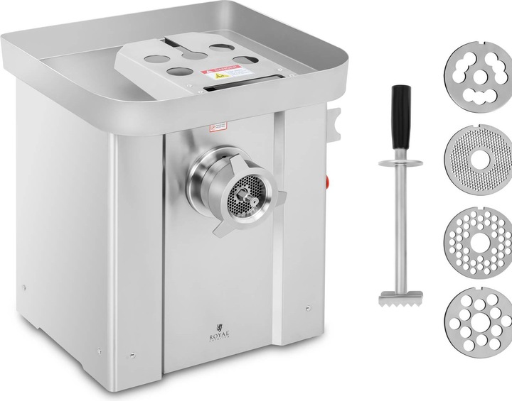 Royal Catering Fleischwolf Elektrisch Gastro Profi Edelstahl 150 kg/h Rücklauf Metallgetriebe