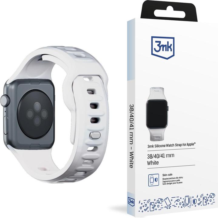 Immagine prodotto 3MK Cinturino in silicone biały/white dla Apple Watch 38/40/41mm (Acciaio inossidabile, Silicone)