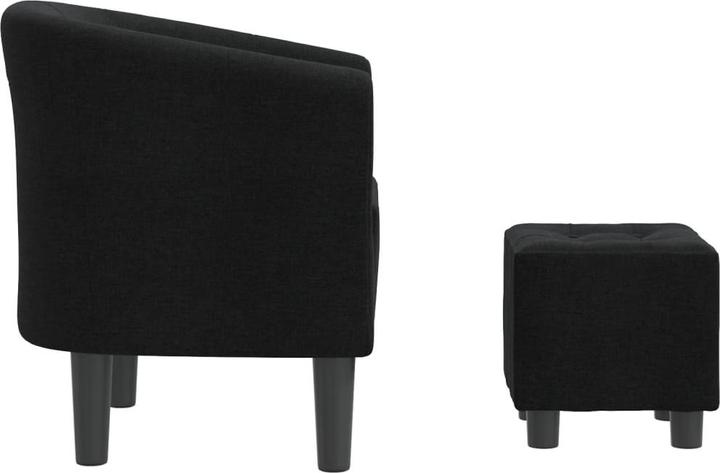 Produktbild vidaXL Clubsessel mit Fusshocker Schwarz Stoff,Farbe