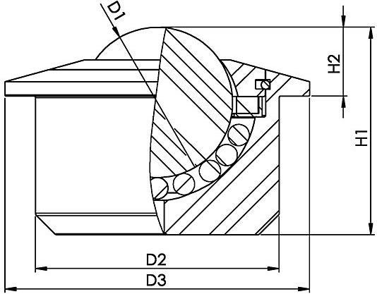 Produktbild kaiserkraft Kugelrolle massiv mit Bund