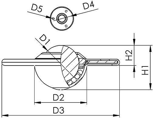 kaiserkraft Rotella a sfera con alloggiamento in lamiera d'acciaio incassato